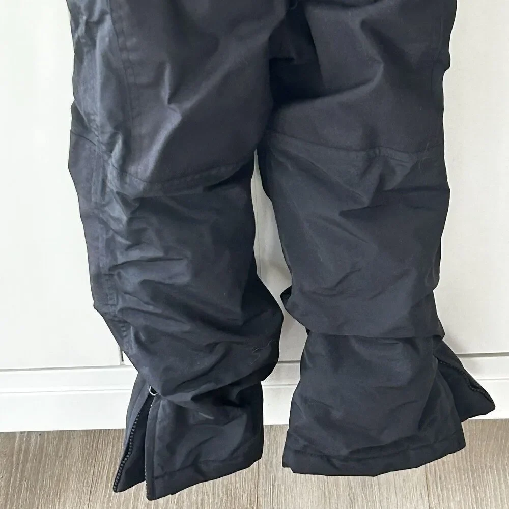 Lands' End Snow Pants Overalls Size 4 Black Grow-A-Longs Ski Outdoors Sled